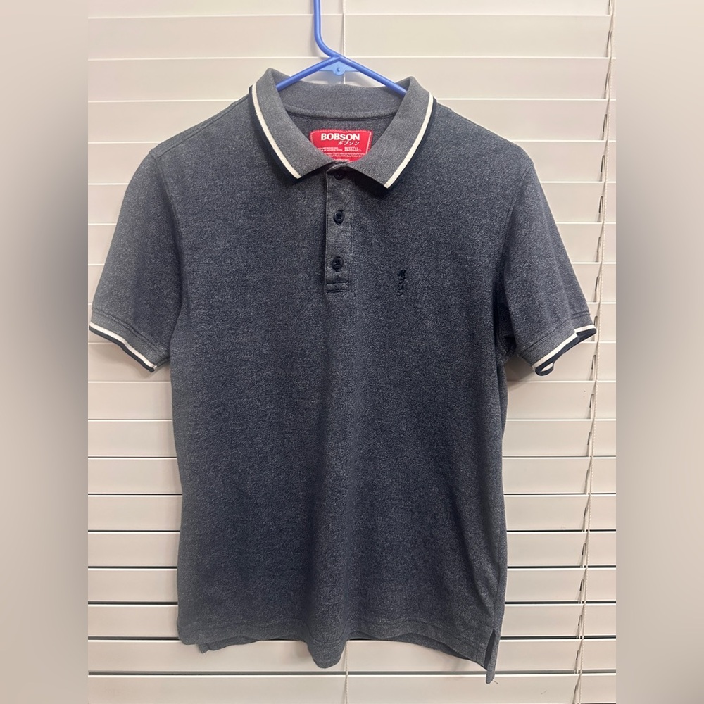 Bobson gray, black, Short Sleeve Polo Shirt | Japan youth Medium